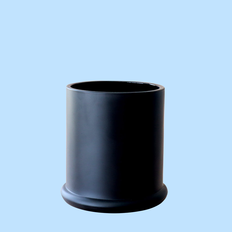 Danube Type Candle Jar Large With Knob Lid - Matte Black
