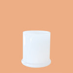 Danube Type Candle Jar Medium With Knob Lid - Transparent White
