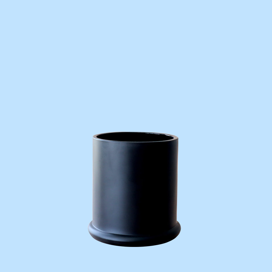 Danube Type Candle Jar Small With Knob Lid - Matte Black